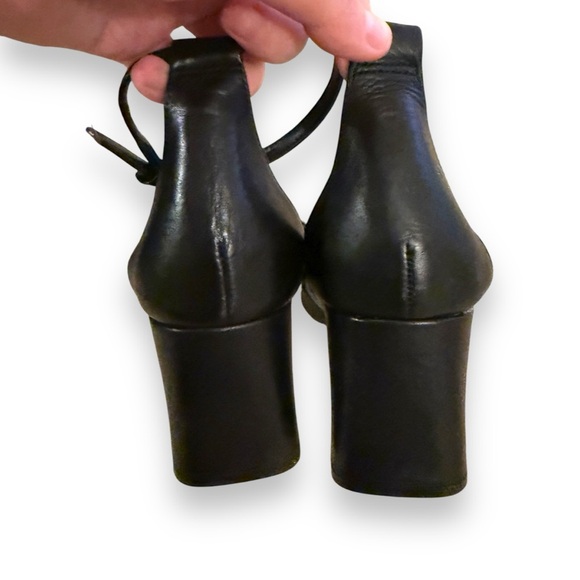 Aldo Safdie Leather Ankle Strap Block Open‎ Square Toe Heels Sz 7 FLAWED - Picture 6 of 11